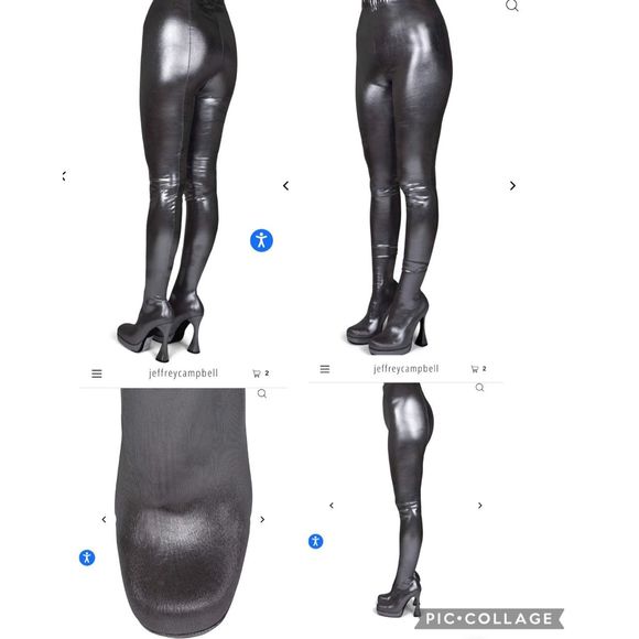 Jeffrey Campbell BNIB Small PANTALONES 6M platform women Silver - Picture 14 of 16